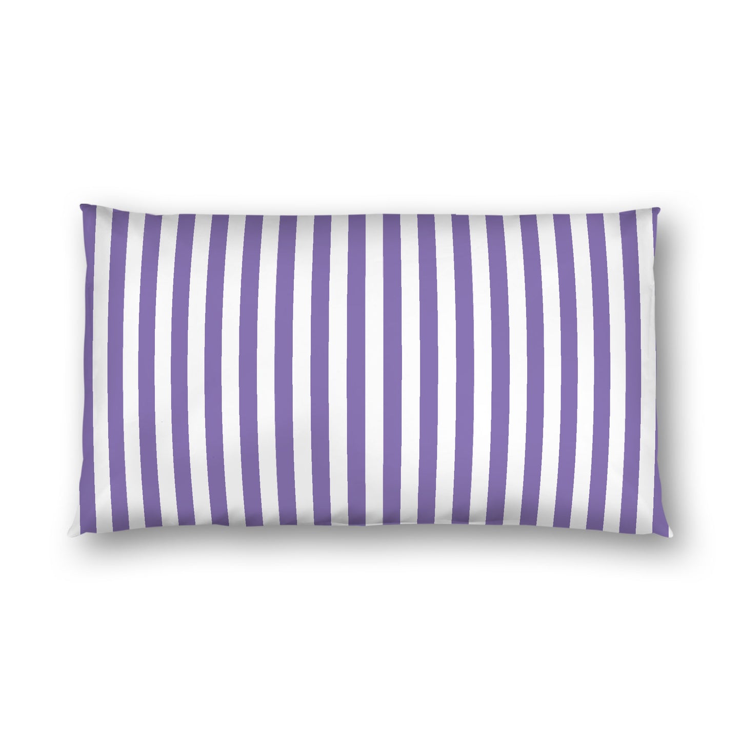 Off-White Cotton Sateen Sham, Purple Bars on Front, King - 20 x 36 inches