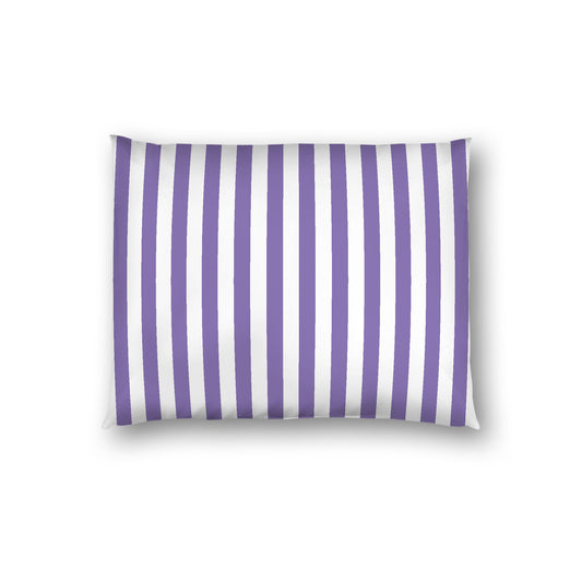Off-White Cotton Sateen Sham, Purple Bars on Front, Standard - 20 x 26 inches