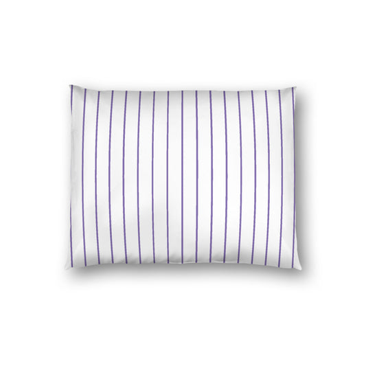 Off-White Cotton Sateen Sham, Purple Stripes on Front, White Reverse Side, Standard - 20 x 26 inches