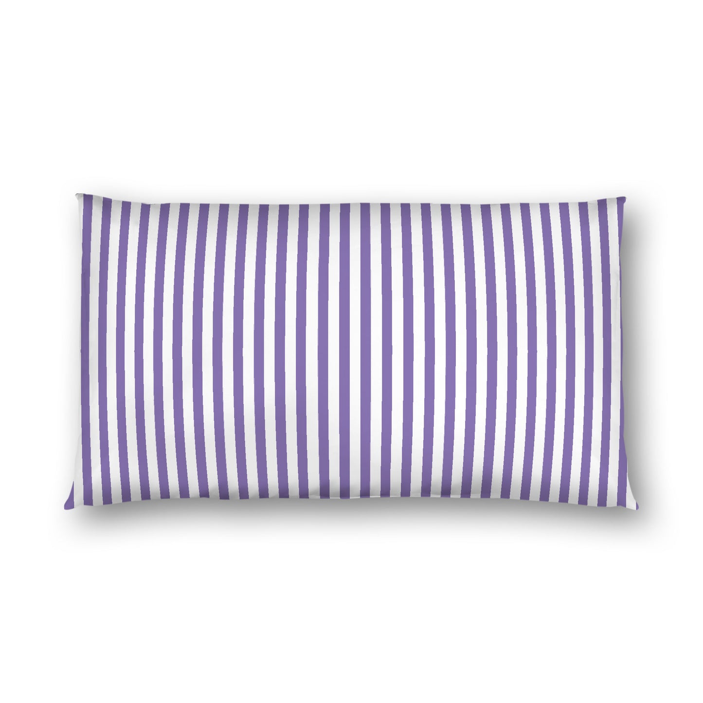 Off-White Cotton Sateen Sham, Thin Purple Bars on Front, White Reverse Side, King - 20 x 36 inches
