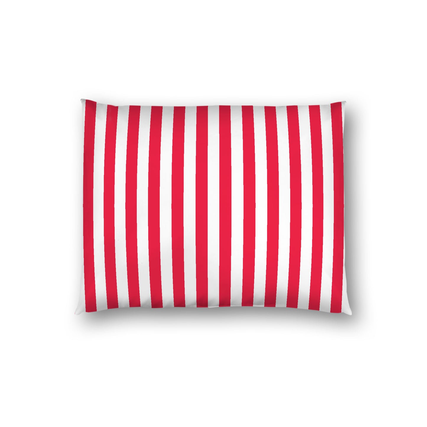 Off-White Cotton Sateen Sham, Red Bars on Front, Standard - 20 x 26 inches