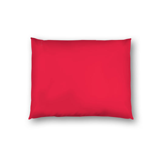 Red Cotton Sateen Sham, White Reverse Side, Standard - 20 x 26 inches