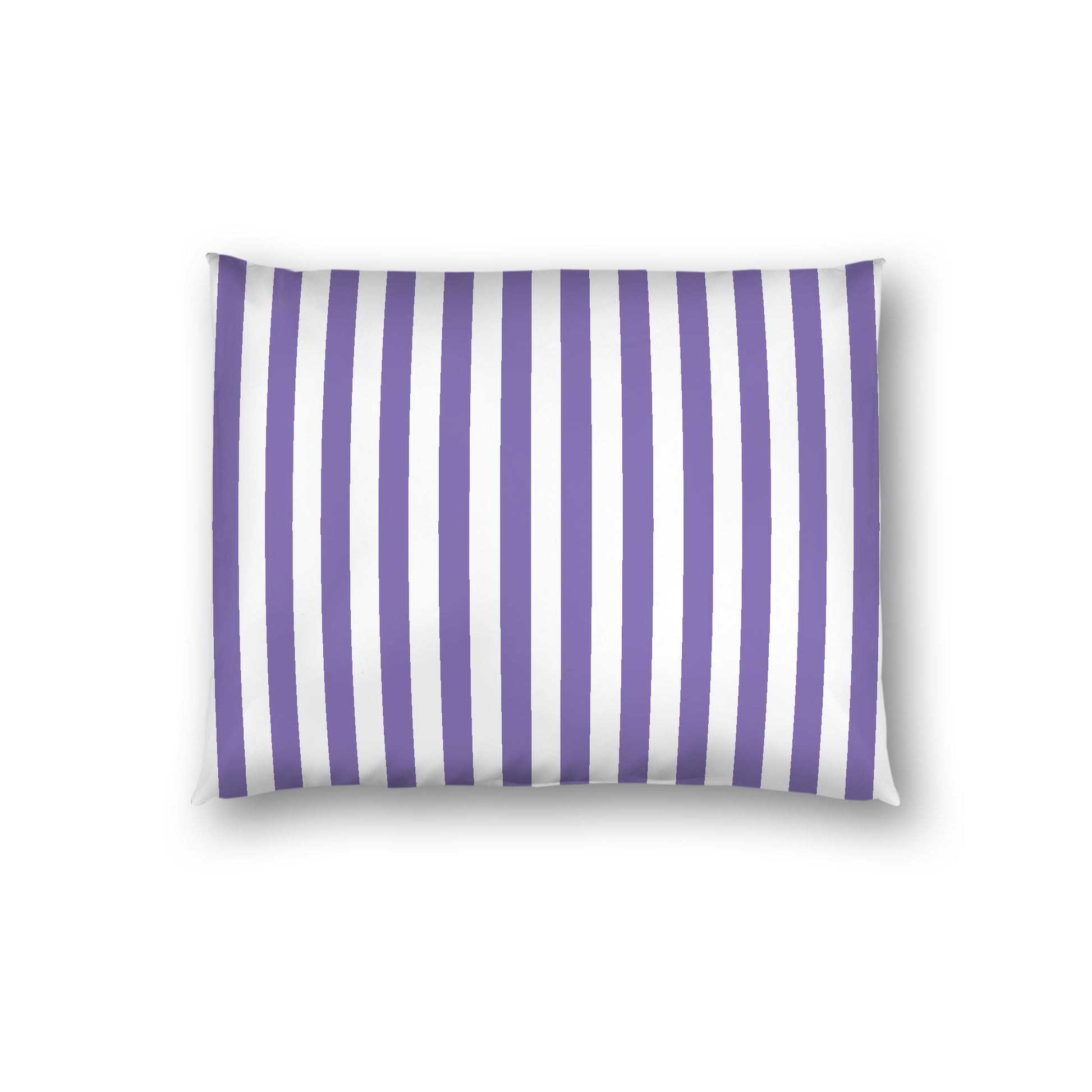 Off-White Cotton Sateen Sham, Purple Bars on Front, Standard - 20 x 26 inches