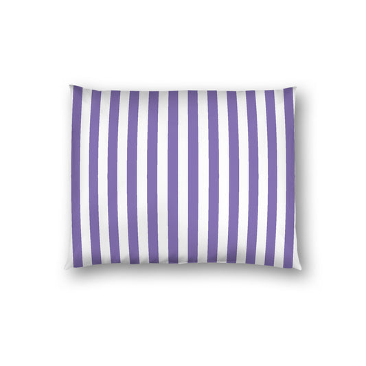 Off-White Cotton Sateen Sham, Purple Bars on Front, Standard - 20 x 26 inches