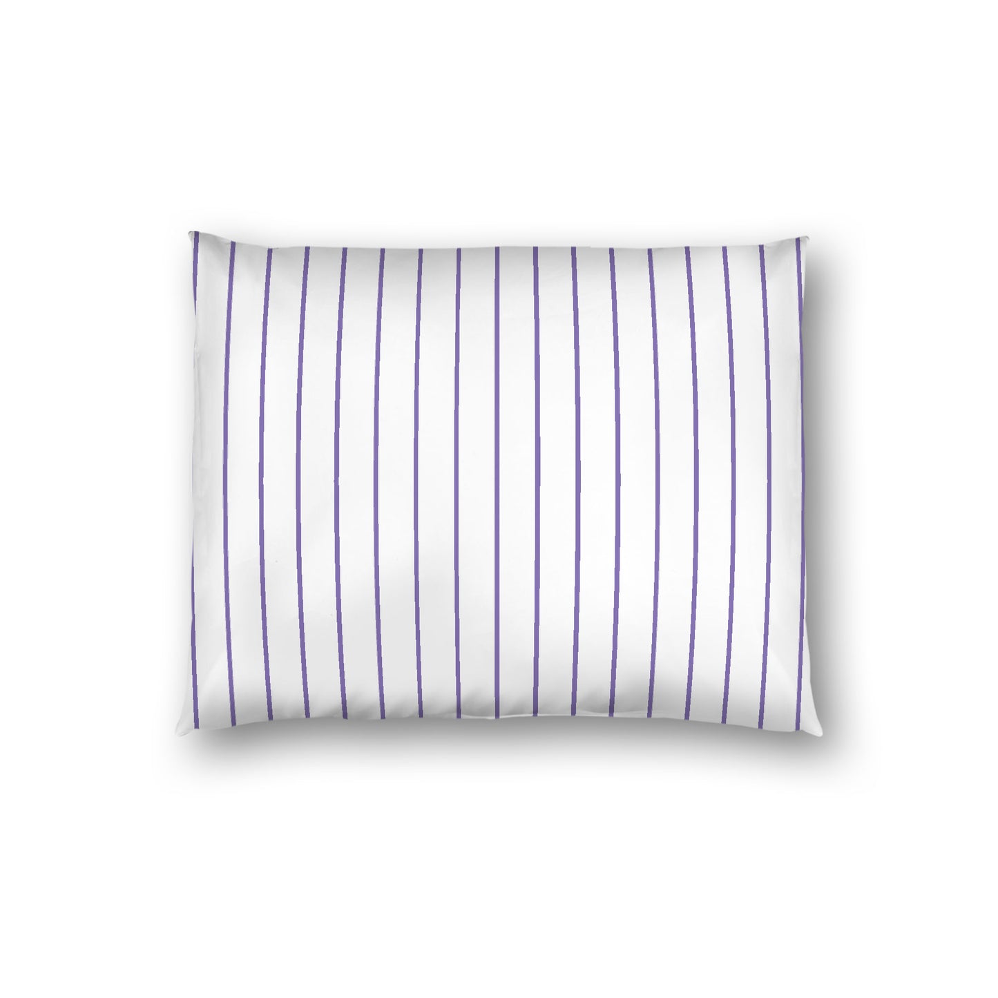 Off-White Cotton Sateen Sham, Purple Stripes on Front, White Reverse Side, Standard - 20 x 26 inches