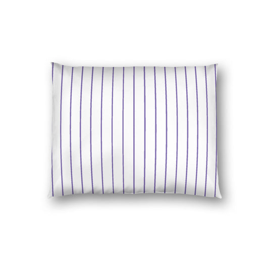 Off-White Cotton Sateen Sham, Purple Stripes on Front, White Reverse Side, Standard - 20 x 26 inches