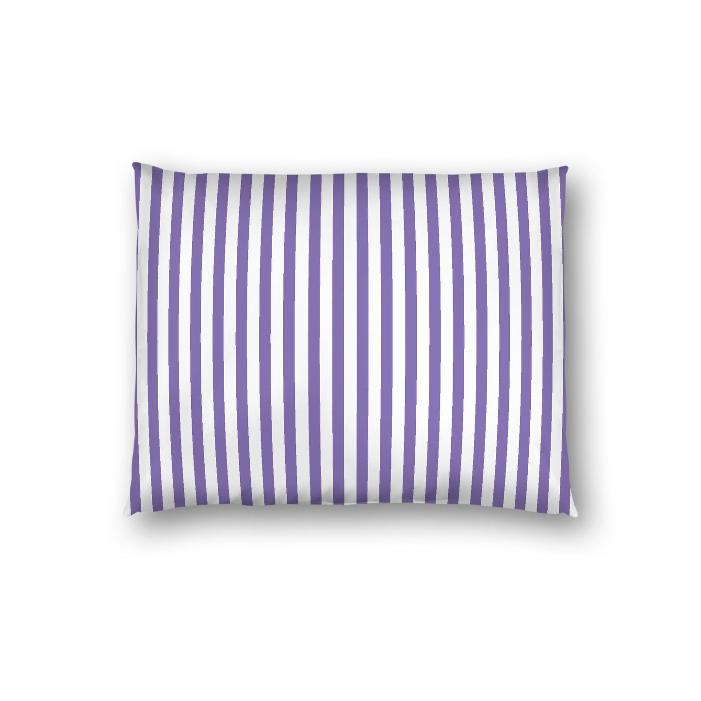 Off-White Cotton Sateen Sham, Thin Purple Bars on Front, White Reverse Side, Standard - 20 x 26 inches