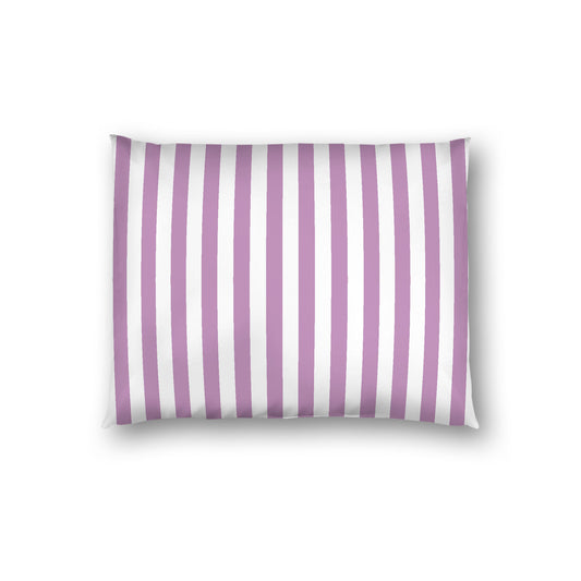 Off-White Cotton Sateen Sham, Mauve Bars on Front, Standard - 20 x 26 inches