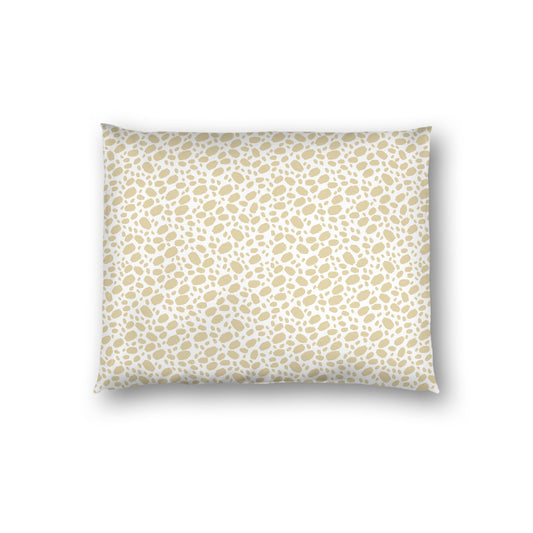 Off-white Cotton Sateen Pillow Sham, Desert Sand Hand-painted Dab Motif Print, Off-white Revese Side, Standard - 20 x 26 inches