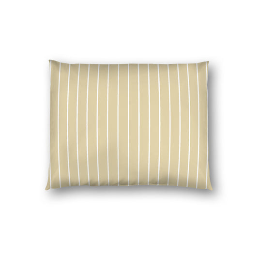 Desert Sand Cotton Sateen Sham, Off-white Stripes on Front, White Reverse Side, Standard - 20 x 26 inches