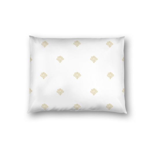 Off-white Cotton Sateen Pillow Sham, Desert Sand Hand-painted Swizzle Motif Print, White Reverse Side, Standard - 20 x 26 inches