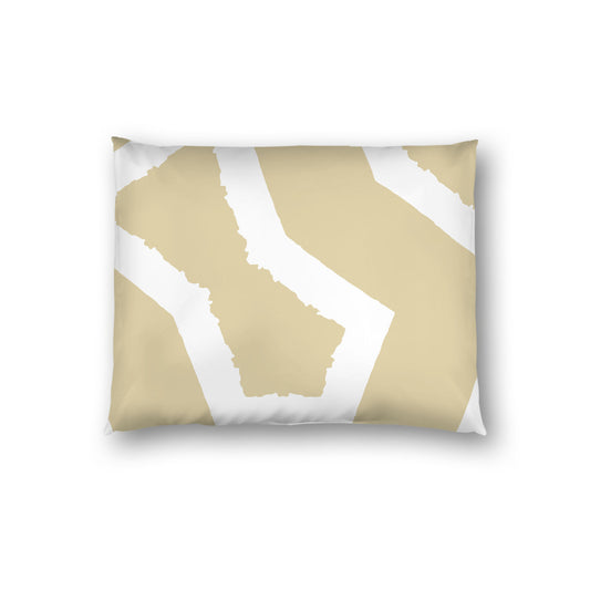 Desert Sand Cotton Sateen Sham, Bold Off-white Graphic on Front, White Reverse Side, Standard - 20 x 26 inches