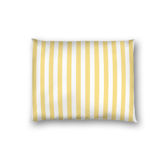 Off-white Cotton Sateen Sham, Yellow Bars on Front, White Reverse Side, Standard - 20 x 26 inches