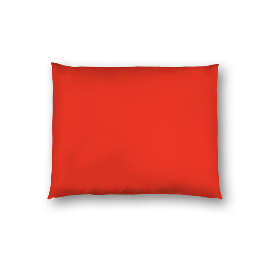 Red Cotton Sateen Sham, White Reverse Side, Standard - 20 x 26 inches