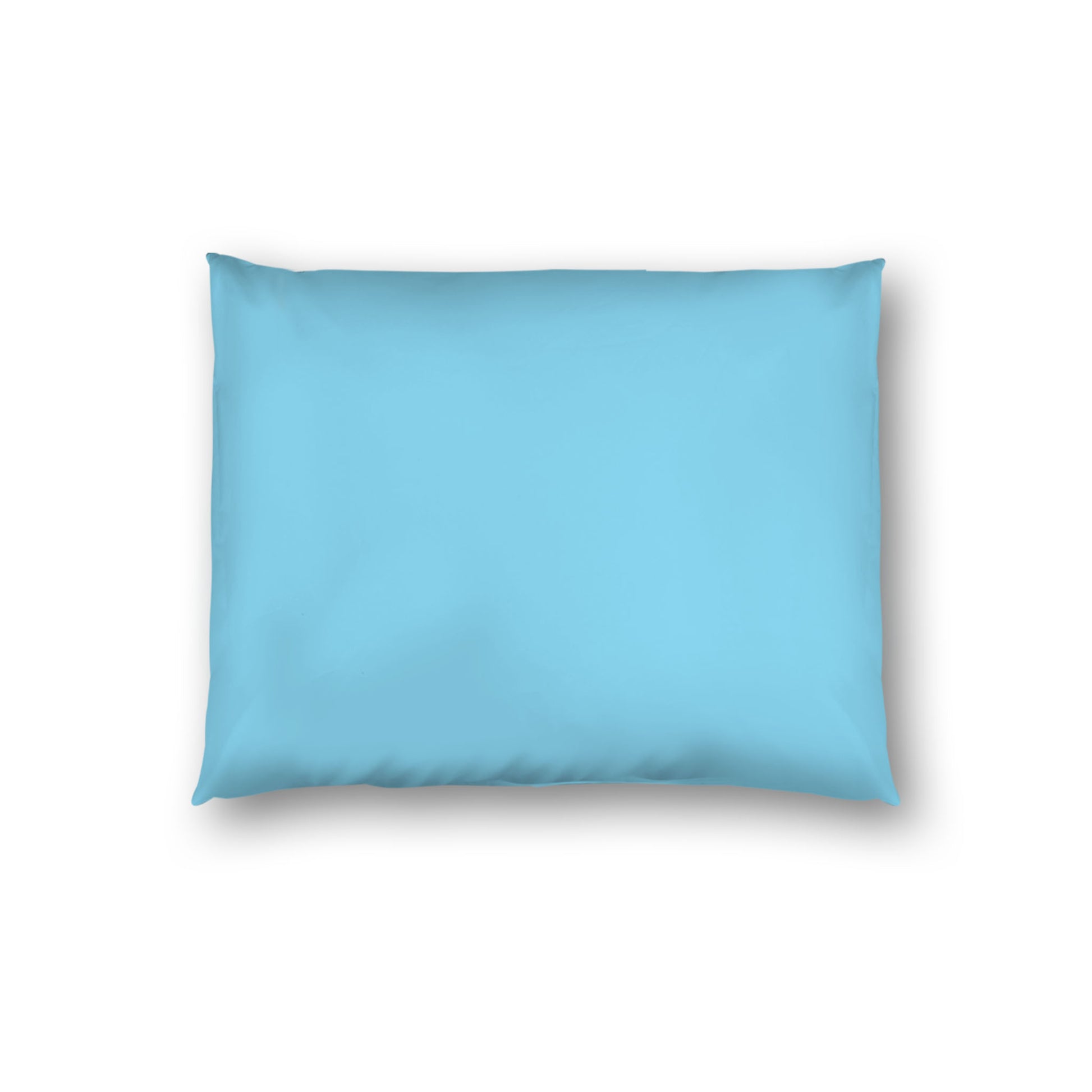 Blue Cotton Sateen Sham, White Reverse Side, Standard - 20 x 26 inches