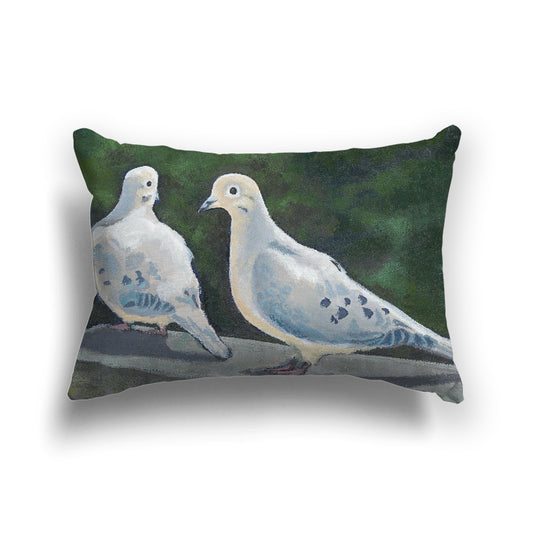Fine Art Throw Pillow in Spun Poly or Faux Suede | Mourning Doves, CUSP-1000-1125