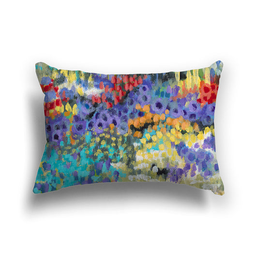 Fine Art Throw Pillow in Spun Poly or Faux Suede | Floral Garden Two, CUSP-1000-1145