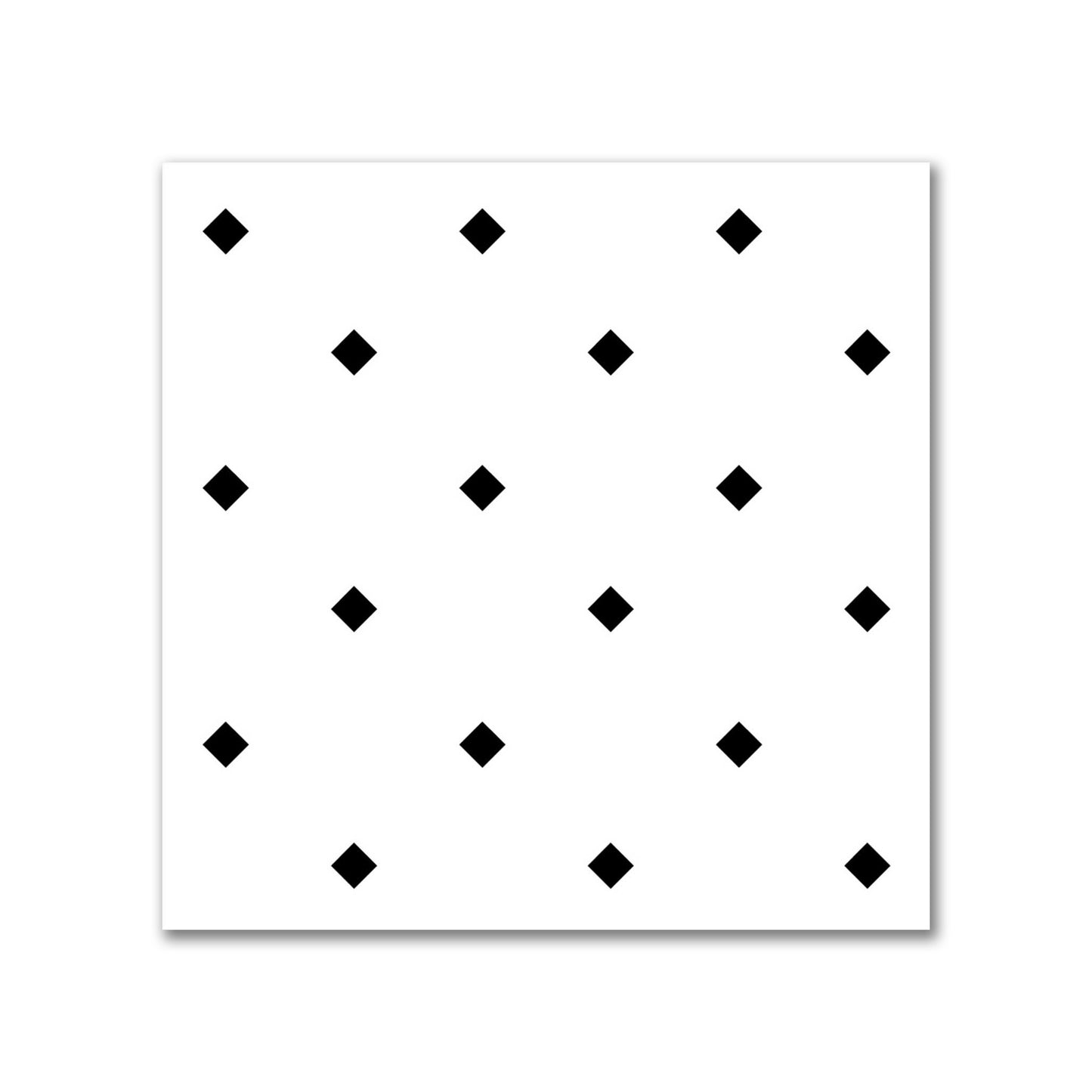 White Spun Polyester Fabric with Black Diamonds #FASP-1010-101