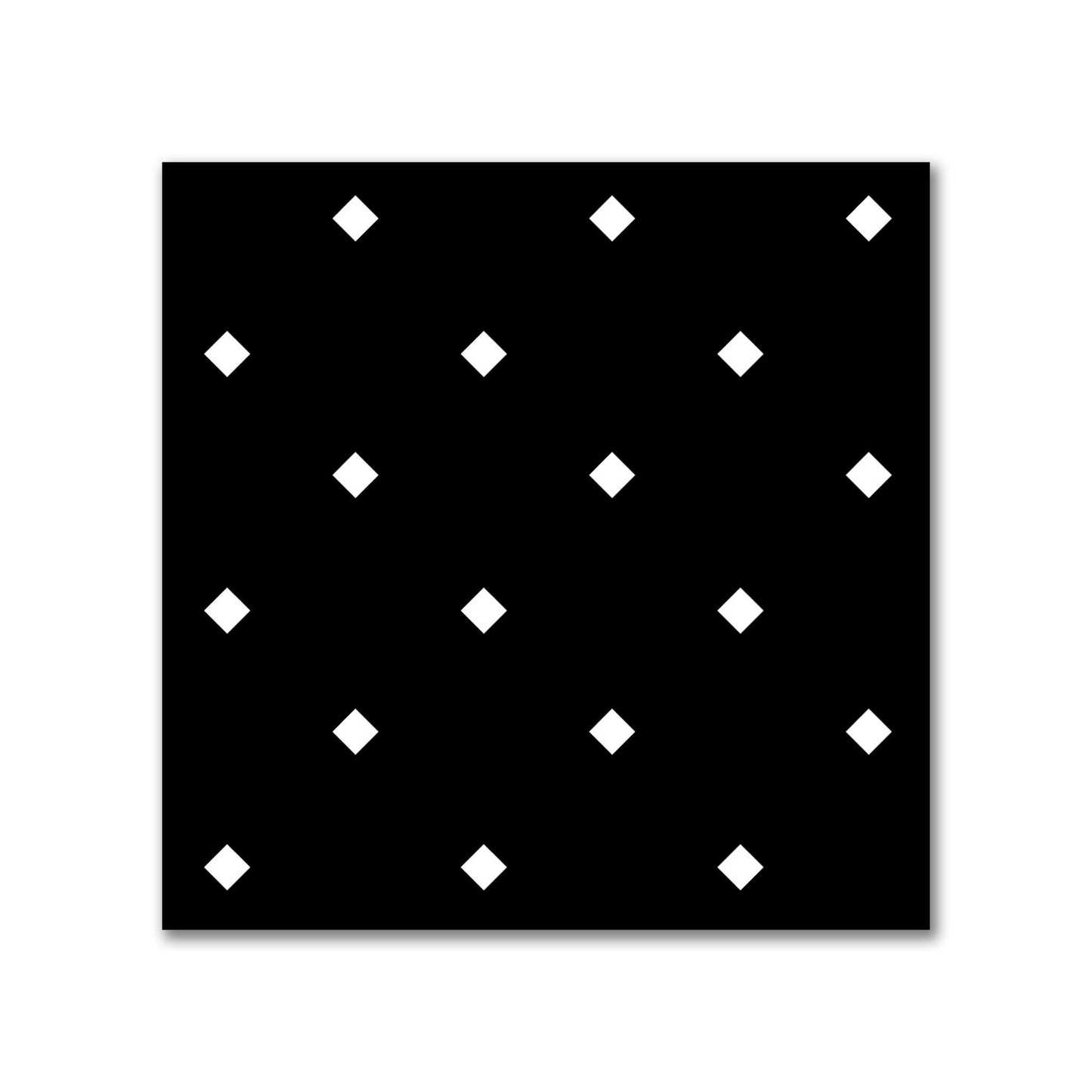 Spun Polyester Fabric with White Diamonds on Black #FASP-1010-102