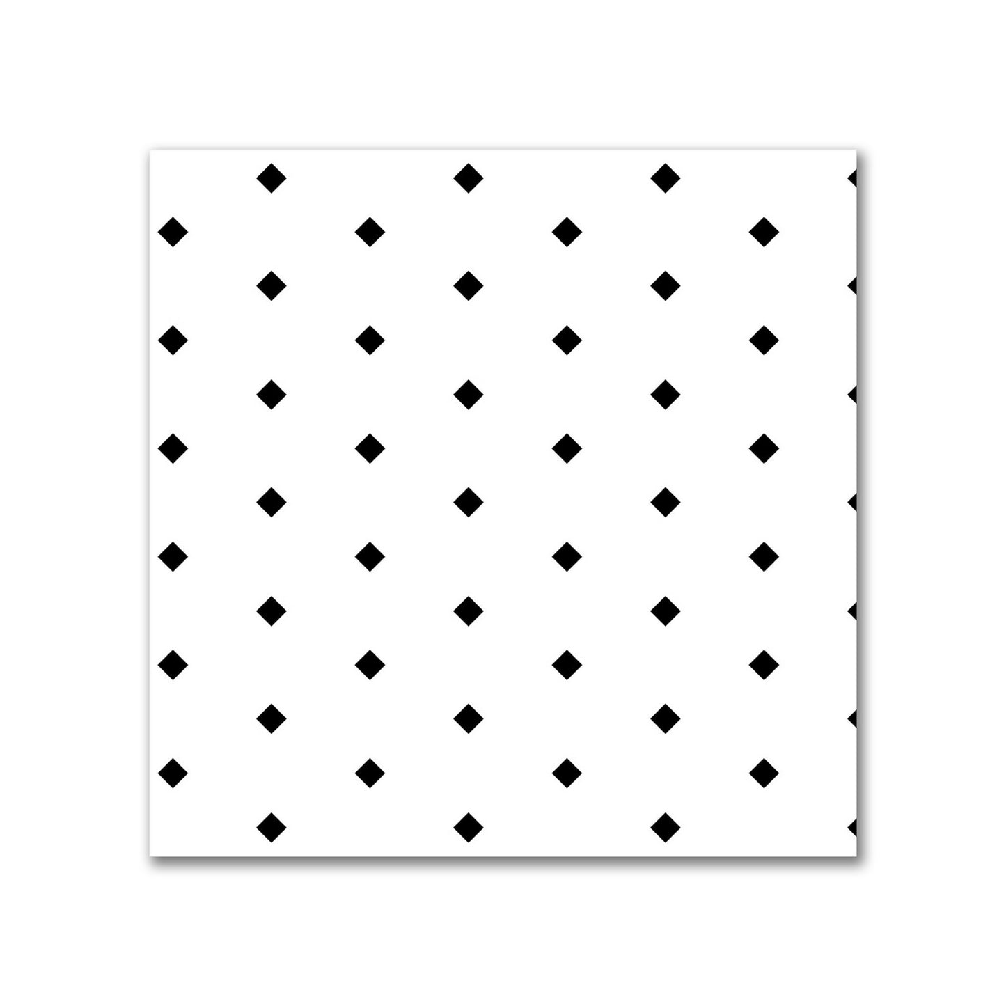 Spun Polyester Fabric with Fine Black Diamonds on White #FASP-1010-111