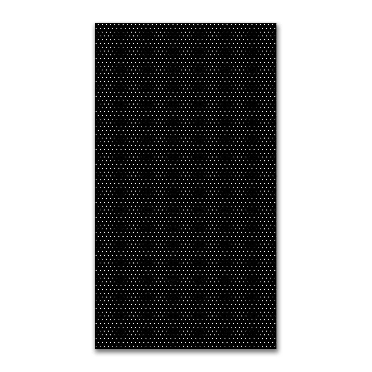 Spun Polyester Fabric with Fine White Diamonds on Black #FASP-1010-112