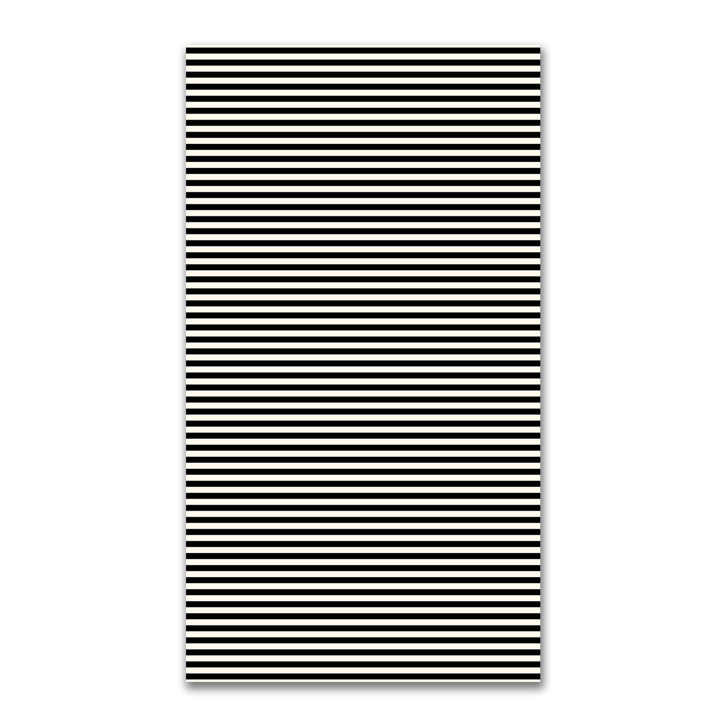 Spun Polyester Fabric with Black Bars on Pale Cream #FASP-1013-051