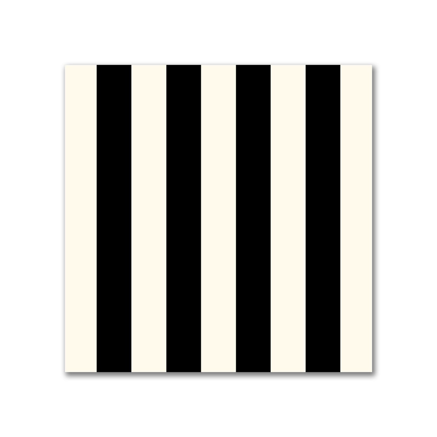 Spun Polyester Fabric with Black Bars on Pale Cream #FASP-1013-051