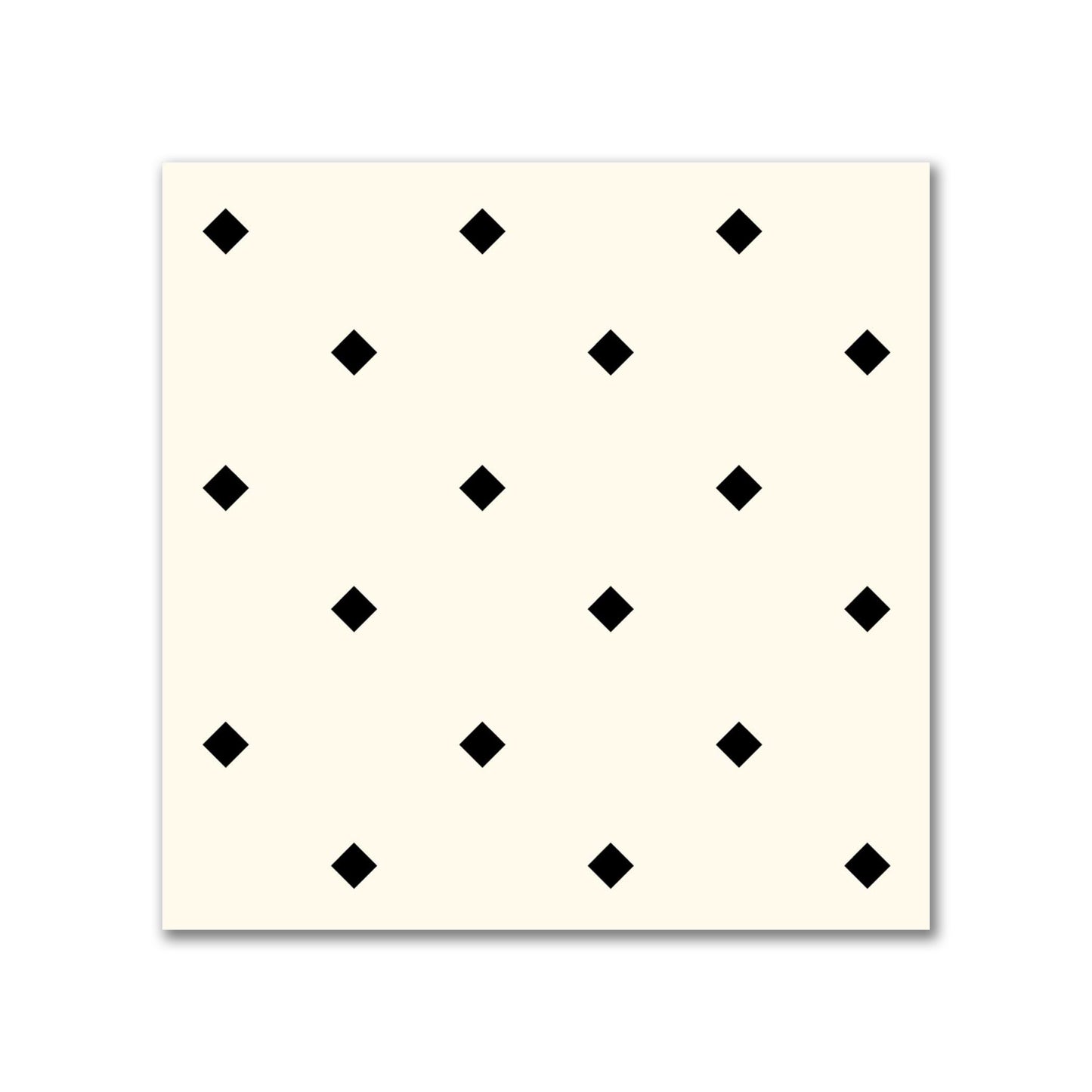 Spun Polyester Fabric with Black Diamonds on Pale Cream #FASP-1013-101