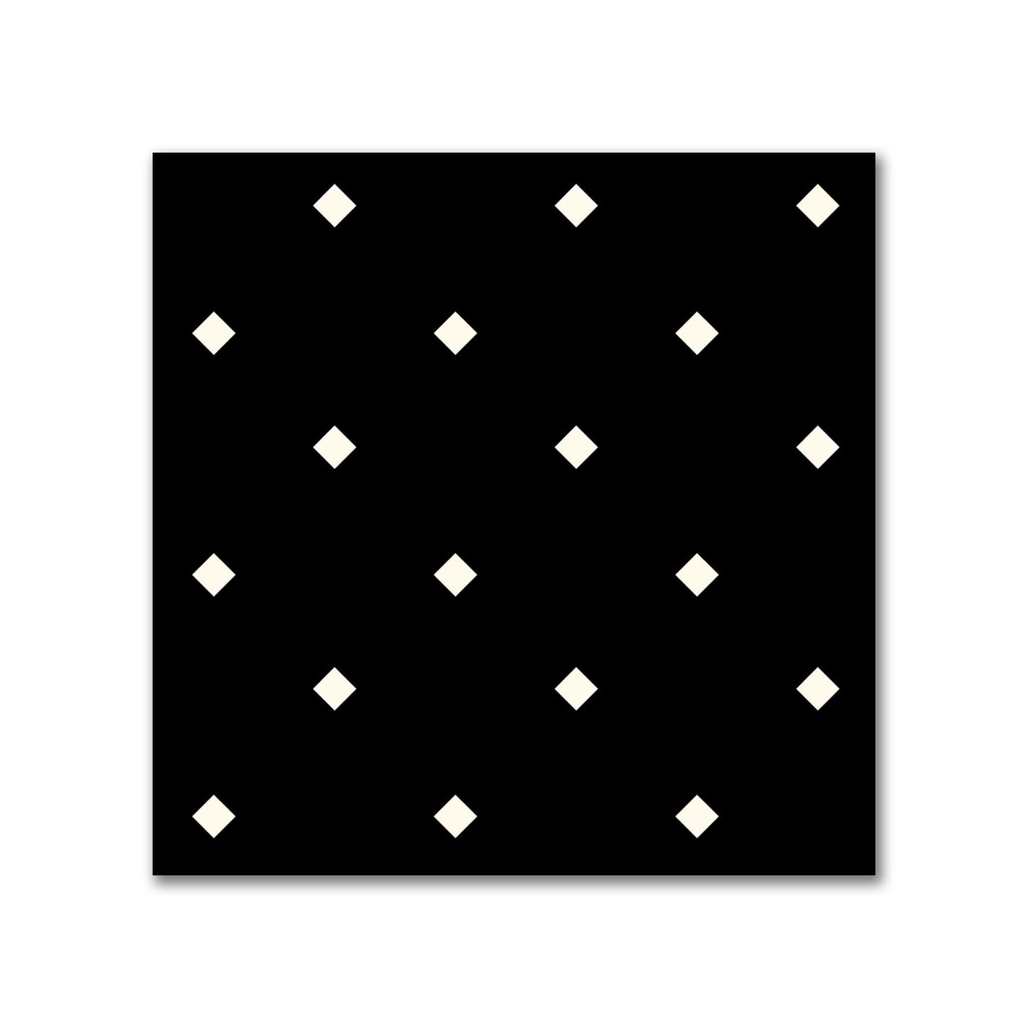 Spun Polyester Fabric with Pale Cream Diamonds on Black #FASP-1013-102