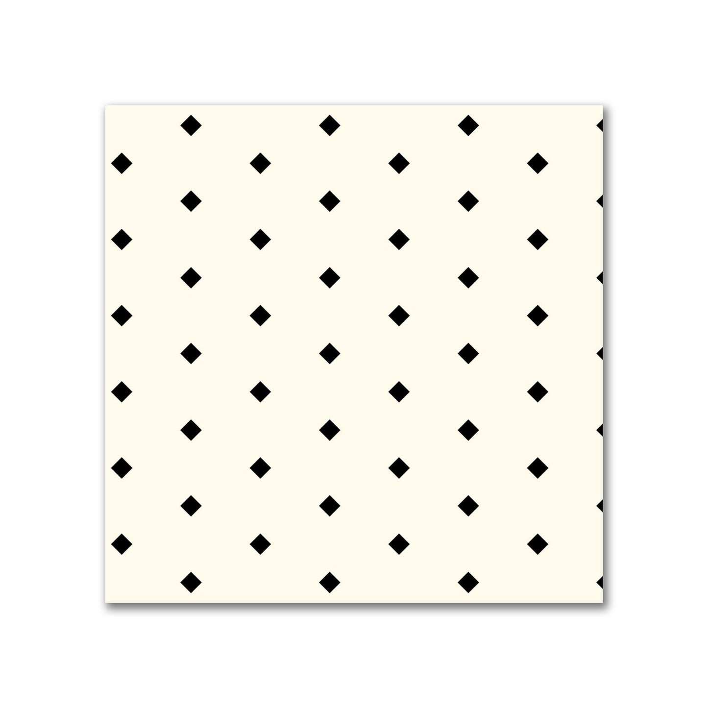 Spun Polyester Fabric with Fine Black Diamonds onPale Cream #FASP-1013-111