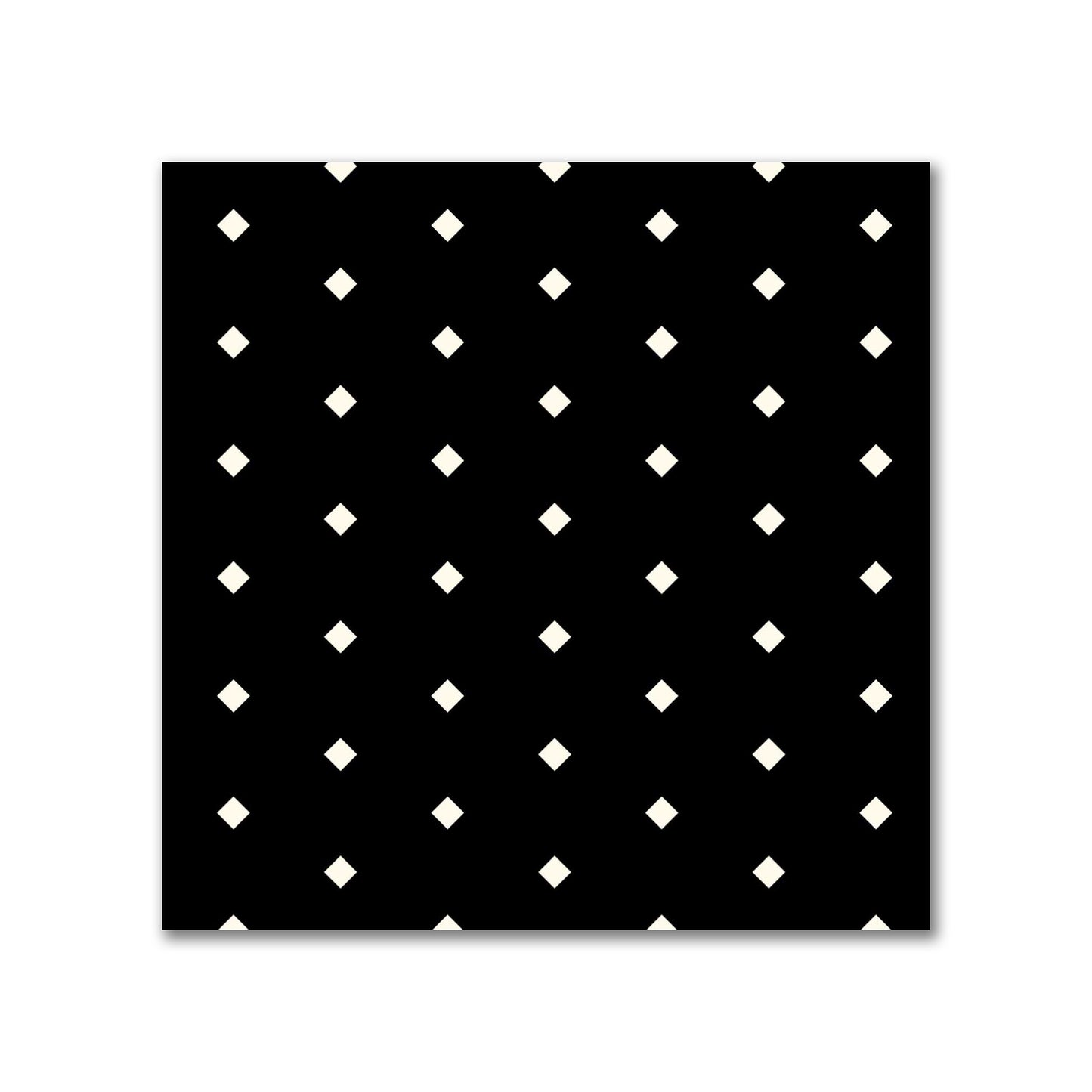 Spun Polyester Fabric with Fine Pale Cream Diamonds on Black #FASP-1013-112