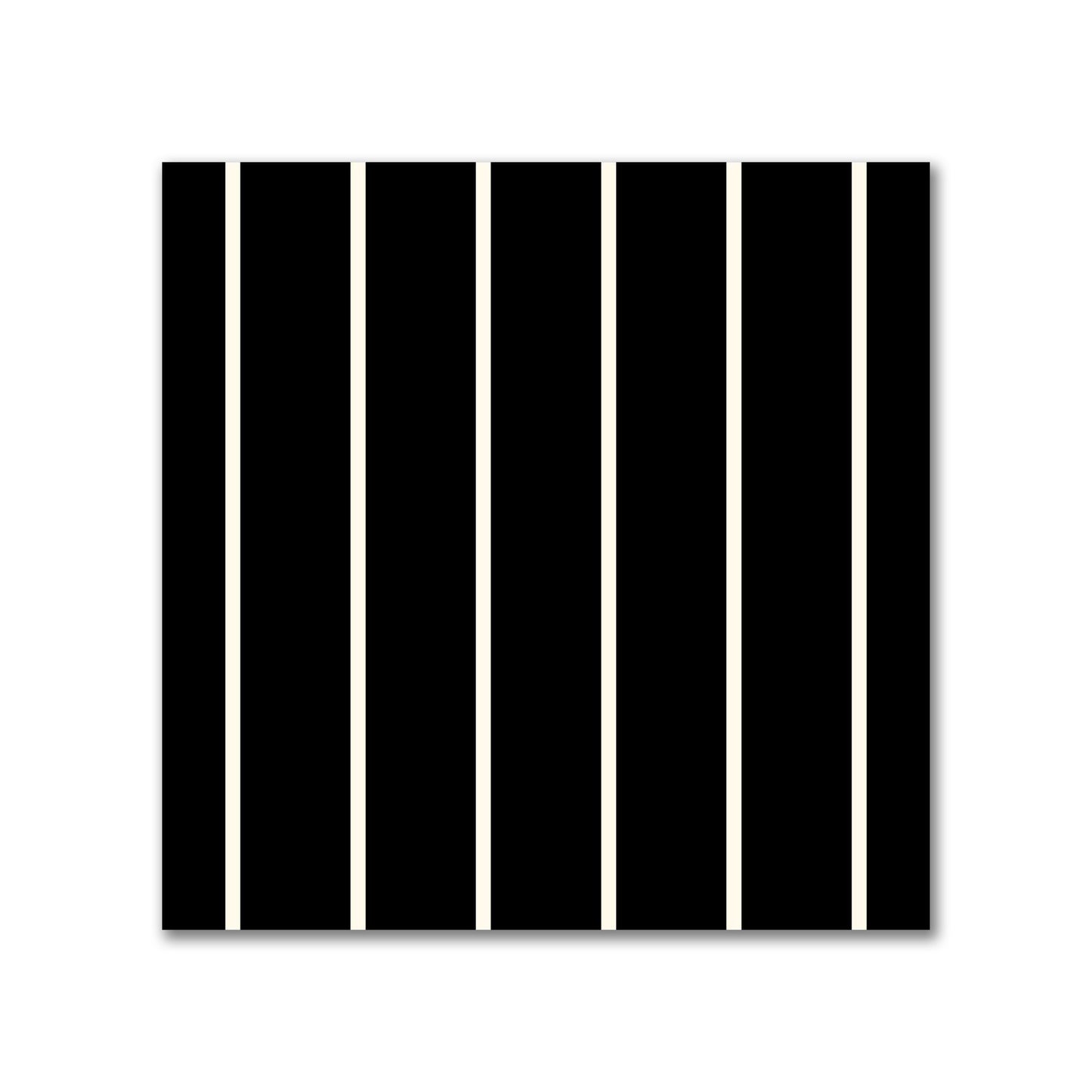 Spun Polyester Fabric with Fine Pale Cream Stripes on Black #FASP-1013-152
