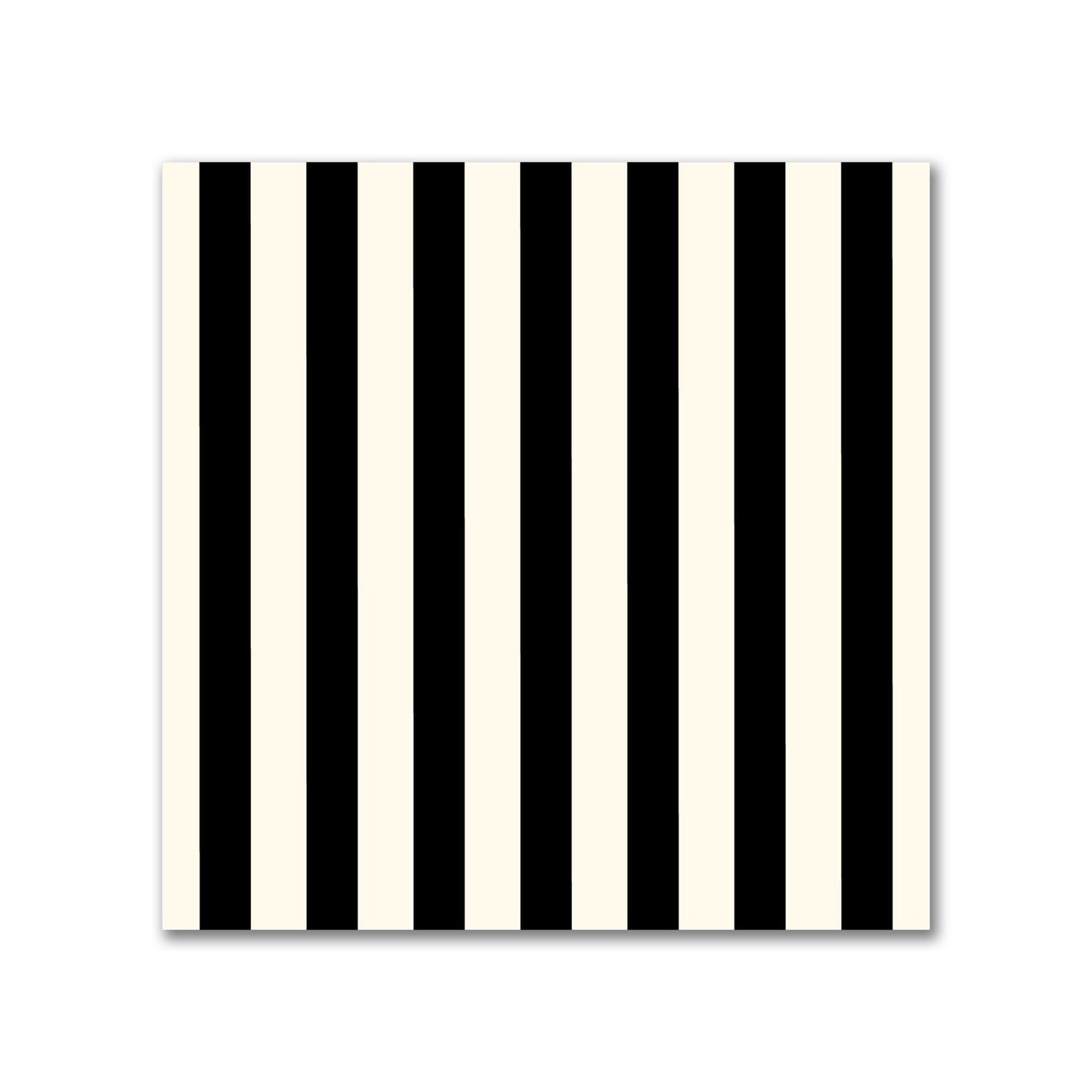 Spun Polyester Fabric with Thin Black Bars on Pale Cream #FASP-1013-241