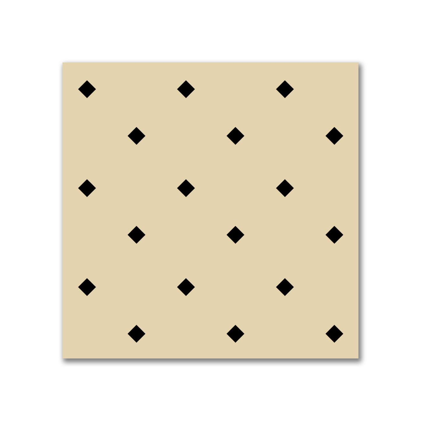 Spun Polyester Fabric with Black Diamonds on Tan #FASP-1014-101