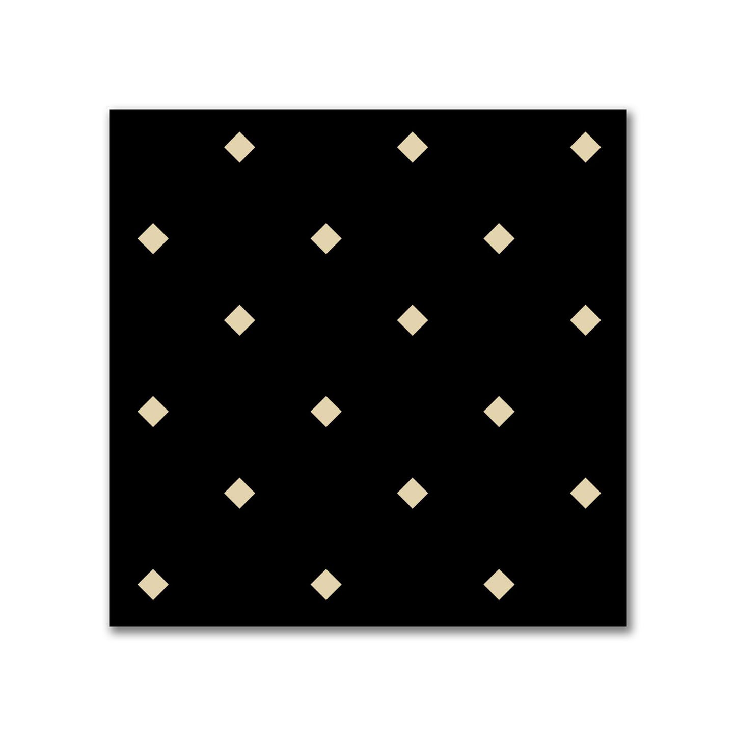 Spun Polyester Fabric with Tan Diamonds on Black #FASP-1014-102