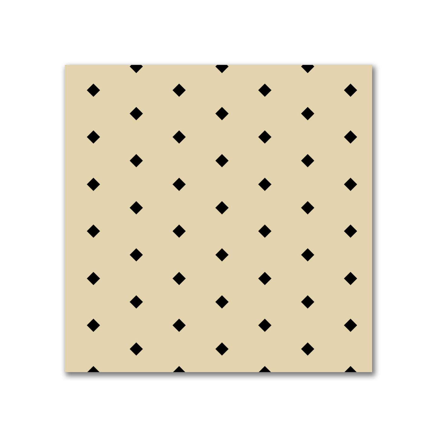 Spun Polyester Fabric with Fine Black Diamonds on Tan #FASP-1014-111