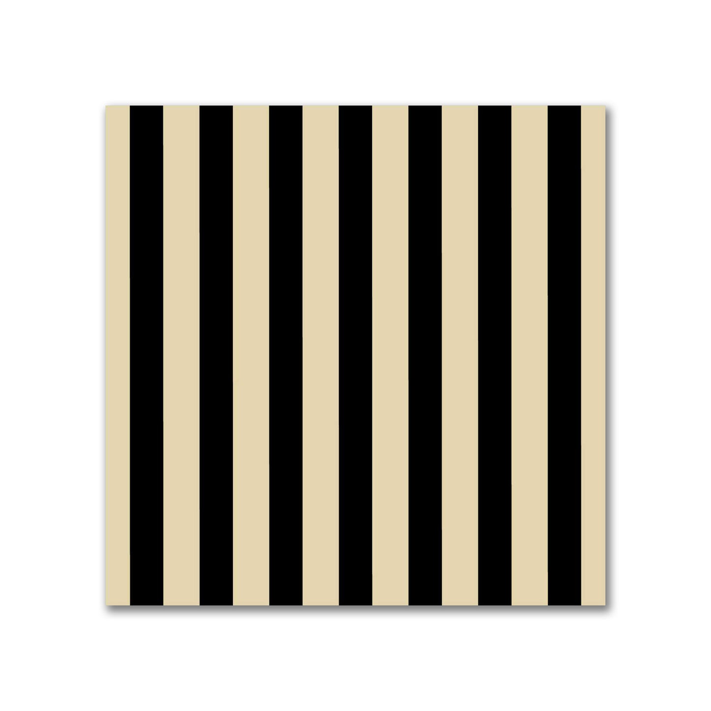 Spun Polyester Fabric with Thin Black Bars on Tan #FASP-1014-241