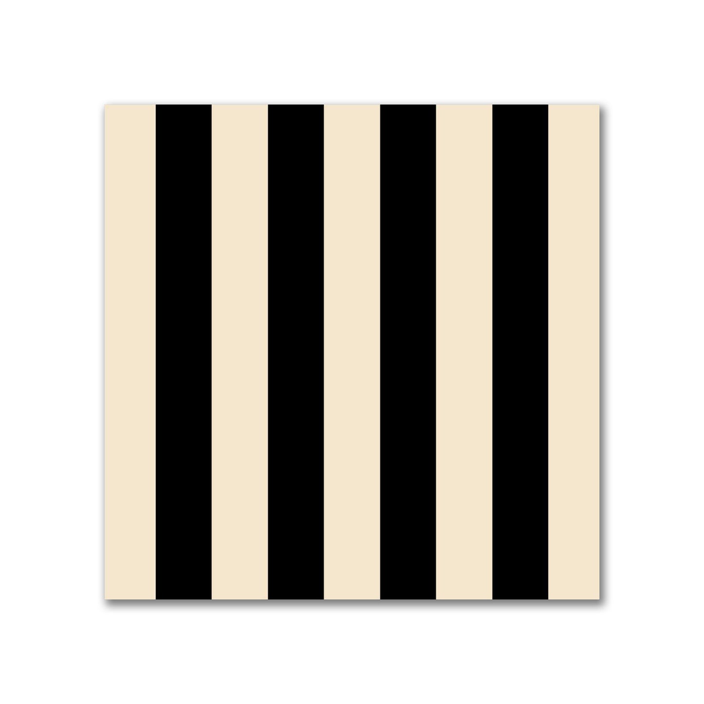 Spun Polyester Fabric with Black Bars on Beige #FASP-1015-051