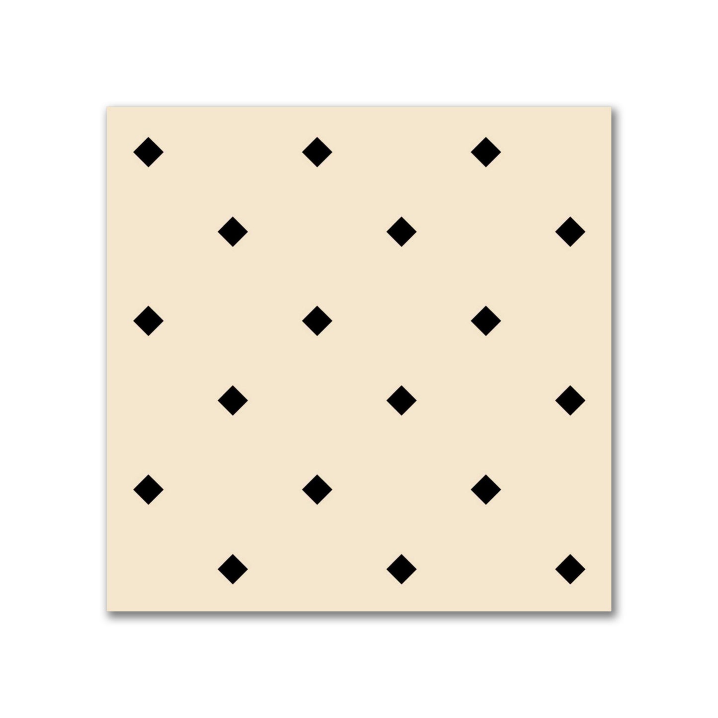 Spun Polyester Fabric with Black Diamonds on Beige #FASP-1015-101