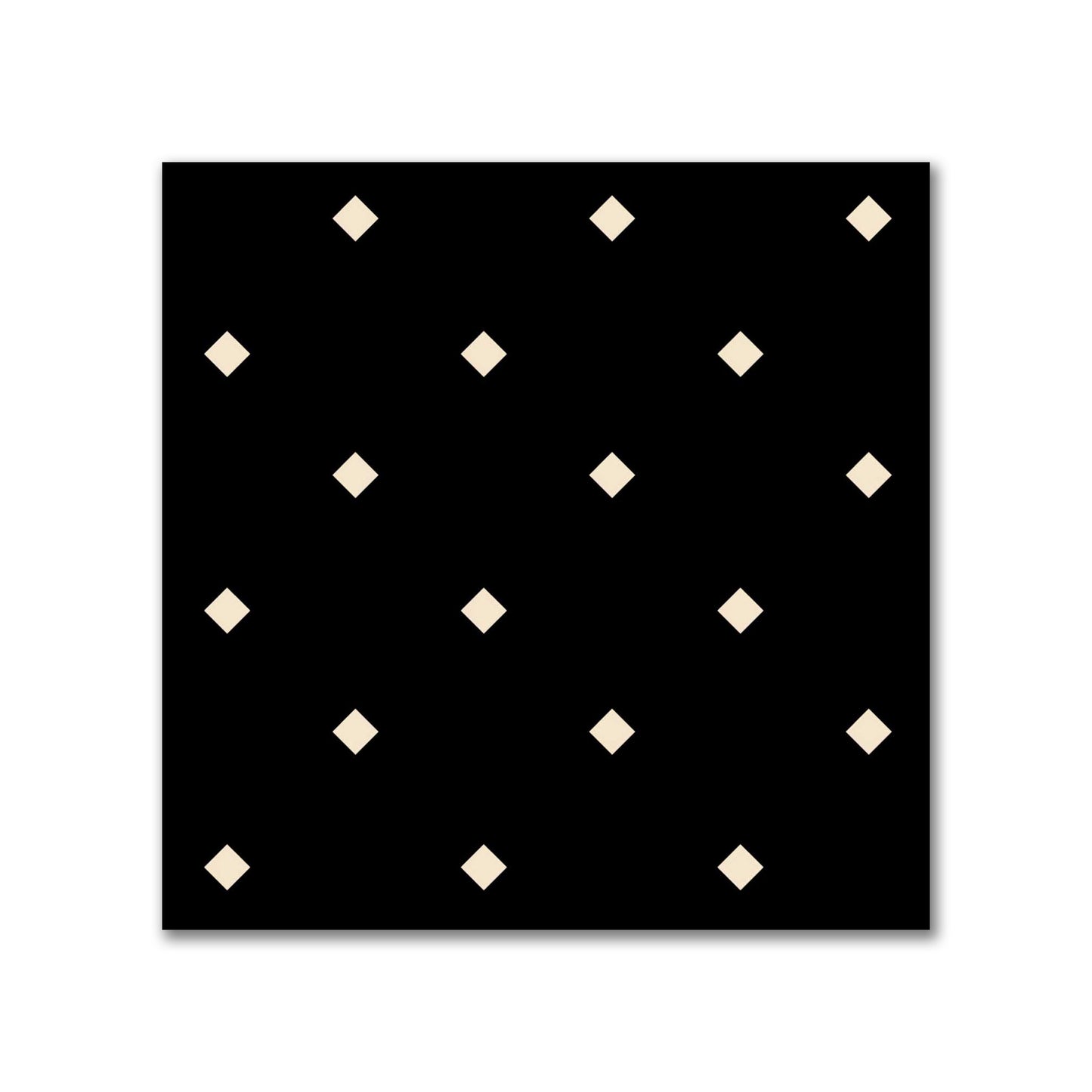 Spun Polyester Fabric with Beige Diamonds on Black #FASP-1015-102