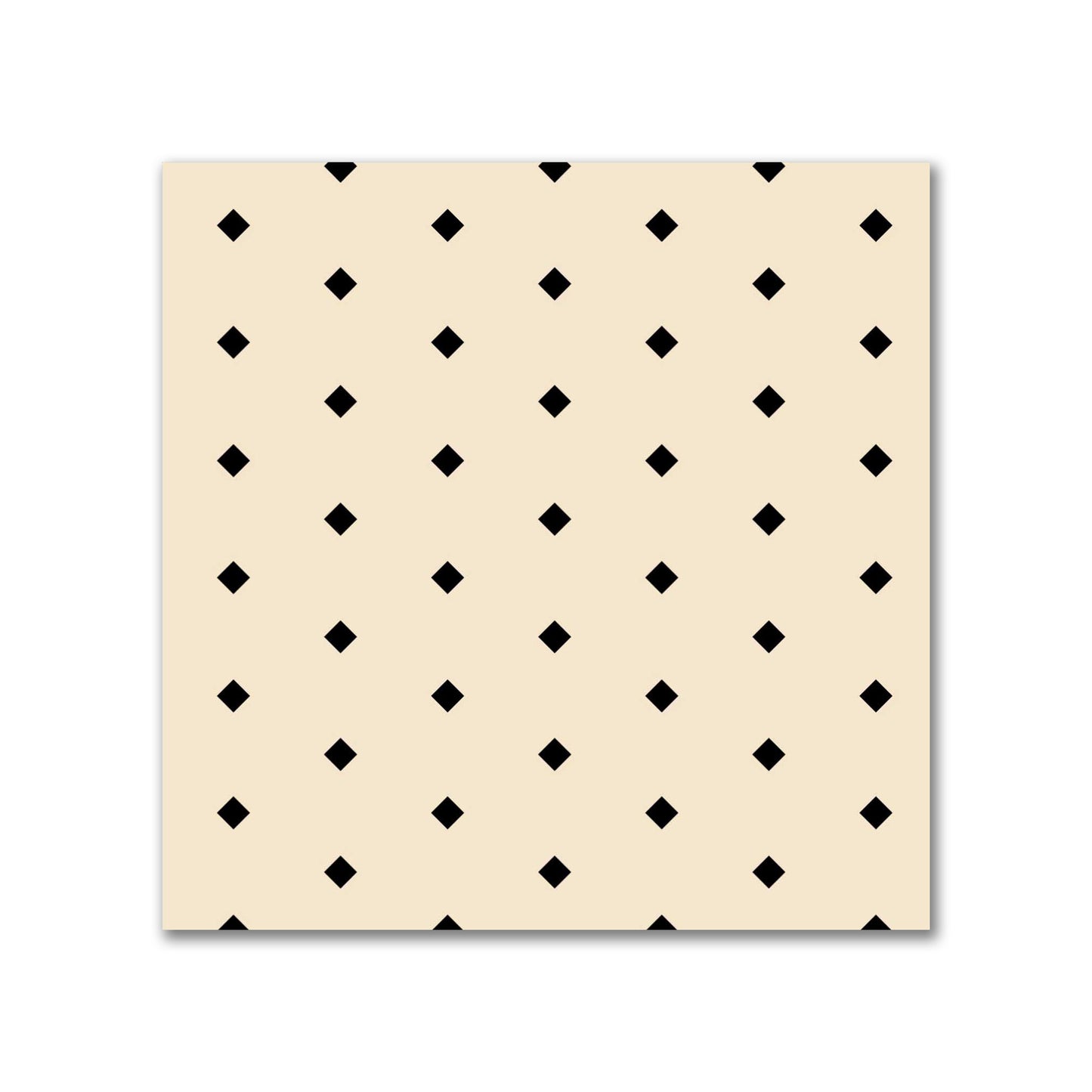 Spun Polyester Fabric with Fine Black Diamonds on Beige #FASP-1015-111