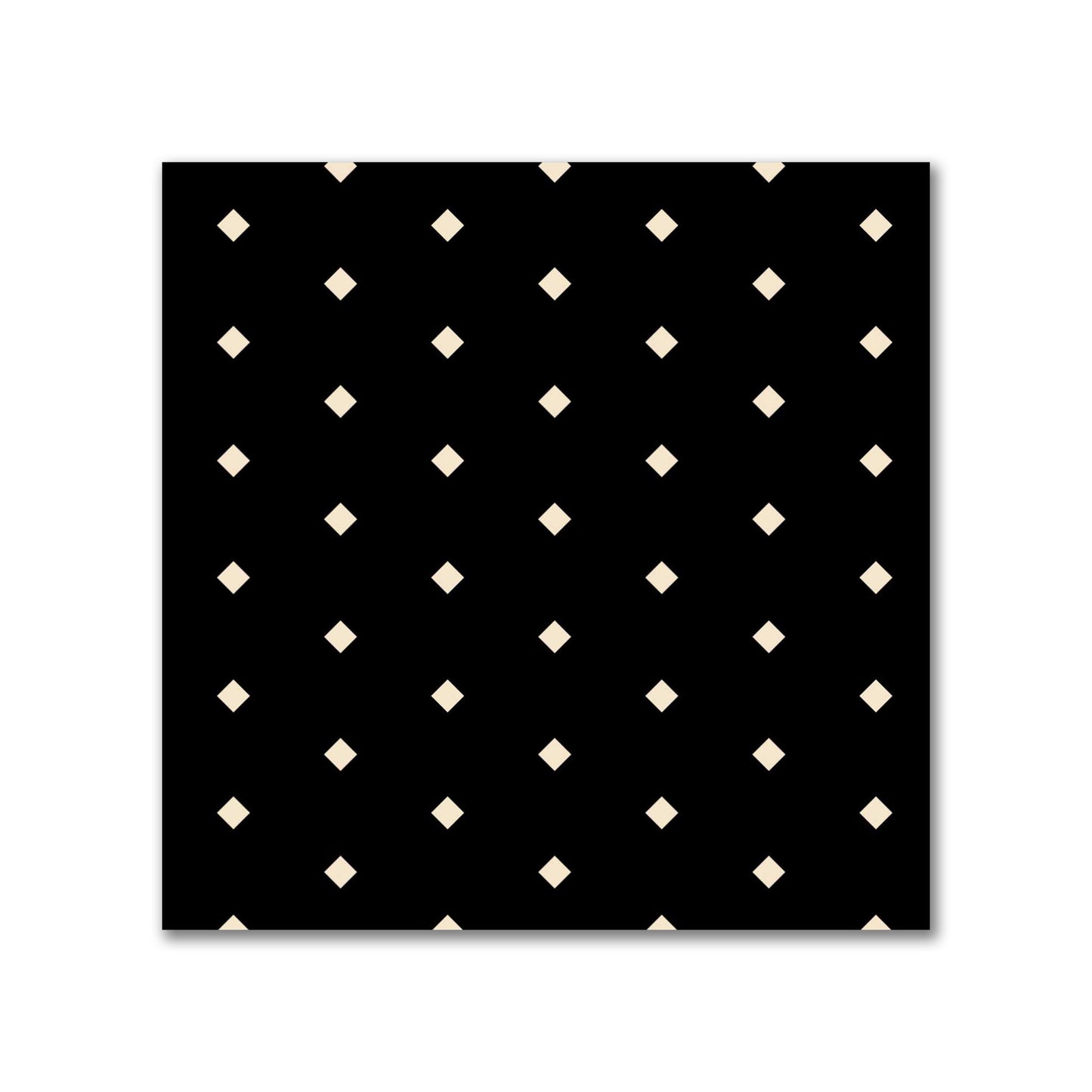 Spun Polyester Fabric with Fine Beige Diamonds on Black #FASP-1015-112