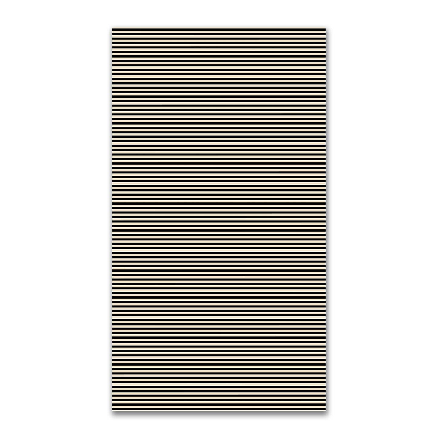 Spun Polyester Fabric with Thin Black Bars on Beige #FASP-1015-241