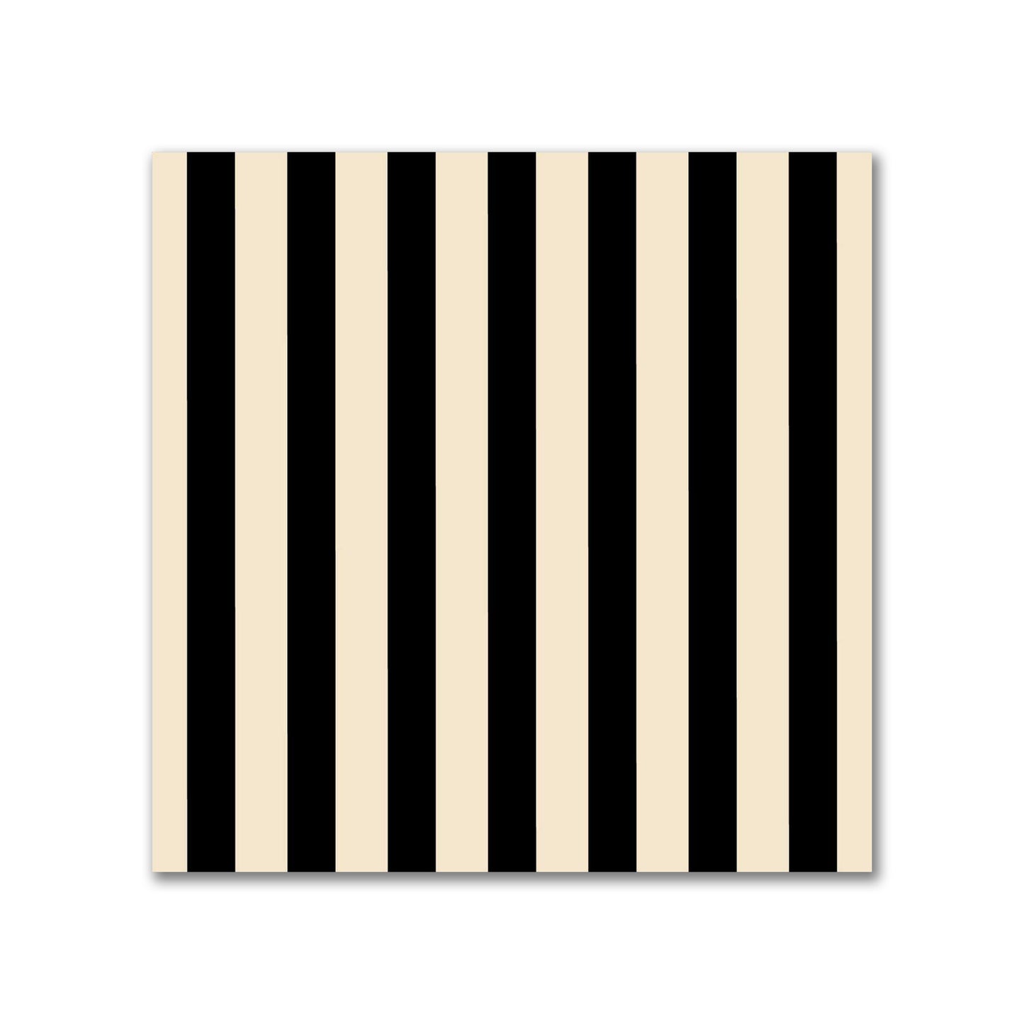 Spun Polyester Fabric with Thin Black Bars on Beige #FASP-1015-241