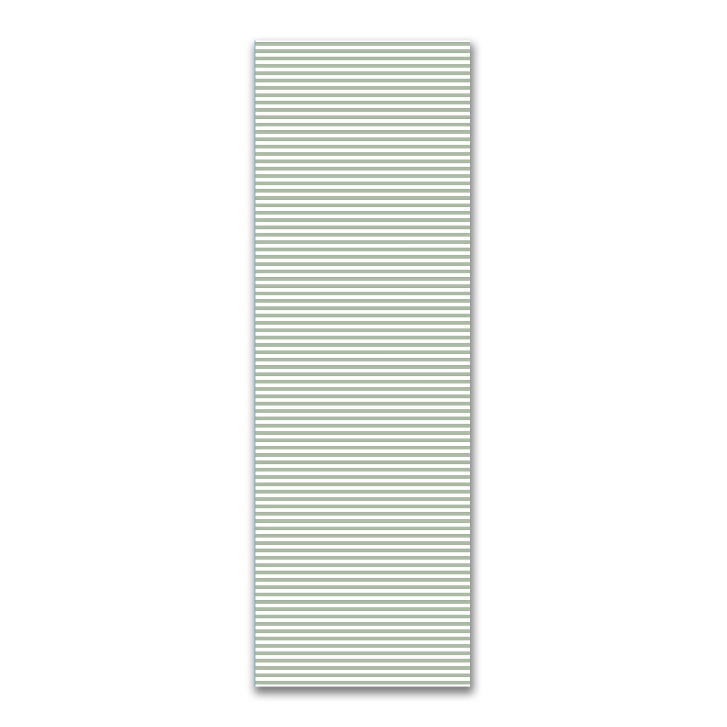 White Spun Polyester Fabric with Green Bars #FASP-1052-051