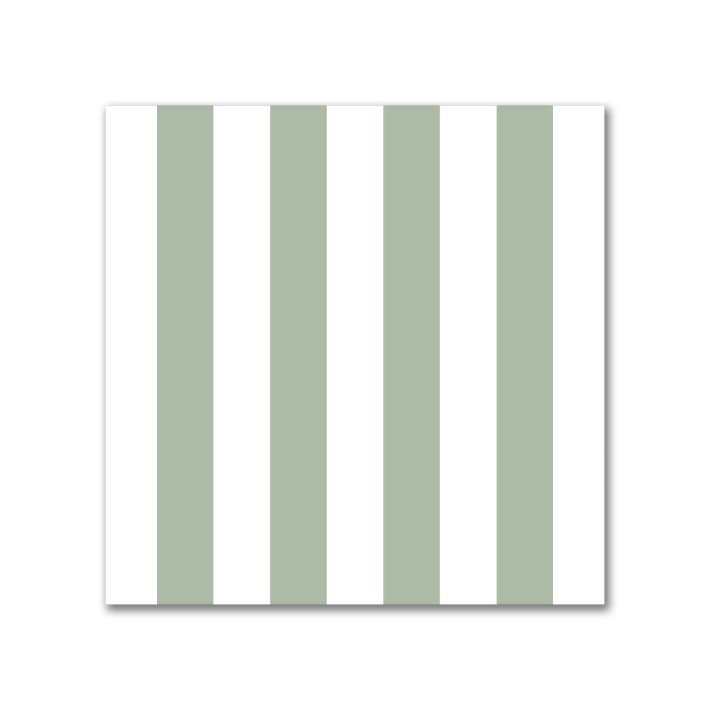 White Spun Polyester Fabric with Green Bars #FASP-1052-051