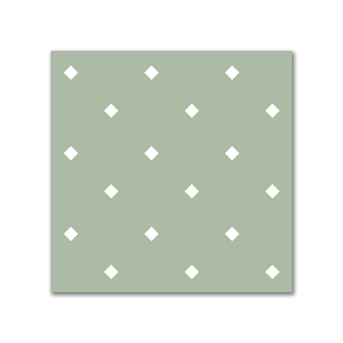 Spun Polyester Fabric with White Diamonds on Green #FASP-1052-102