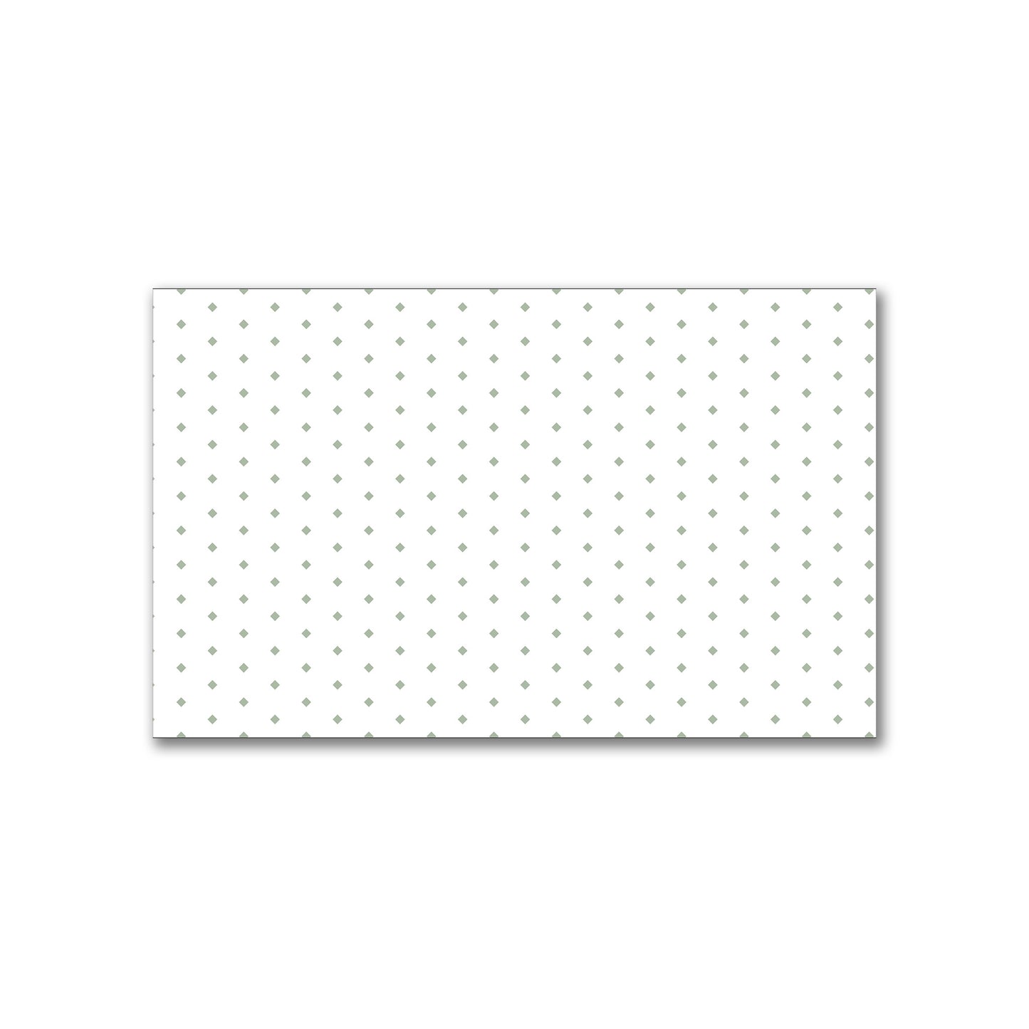 White Spun Polyester Fabric with Fine Green Diamonds #FASP-1052-111