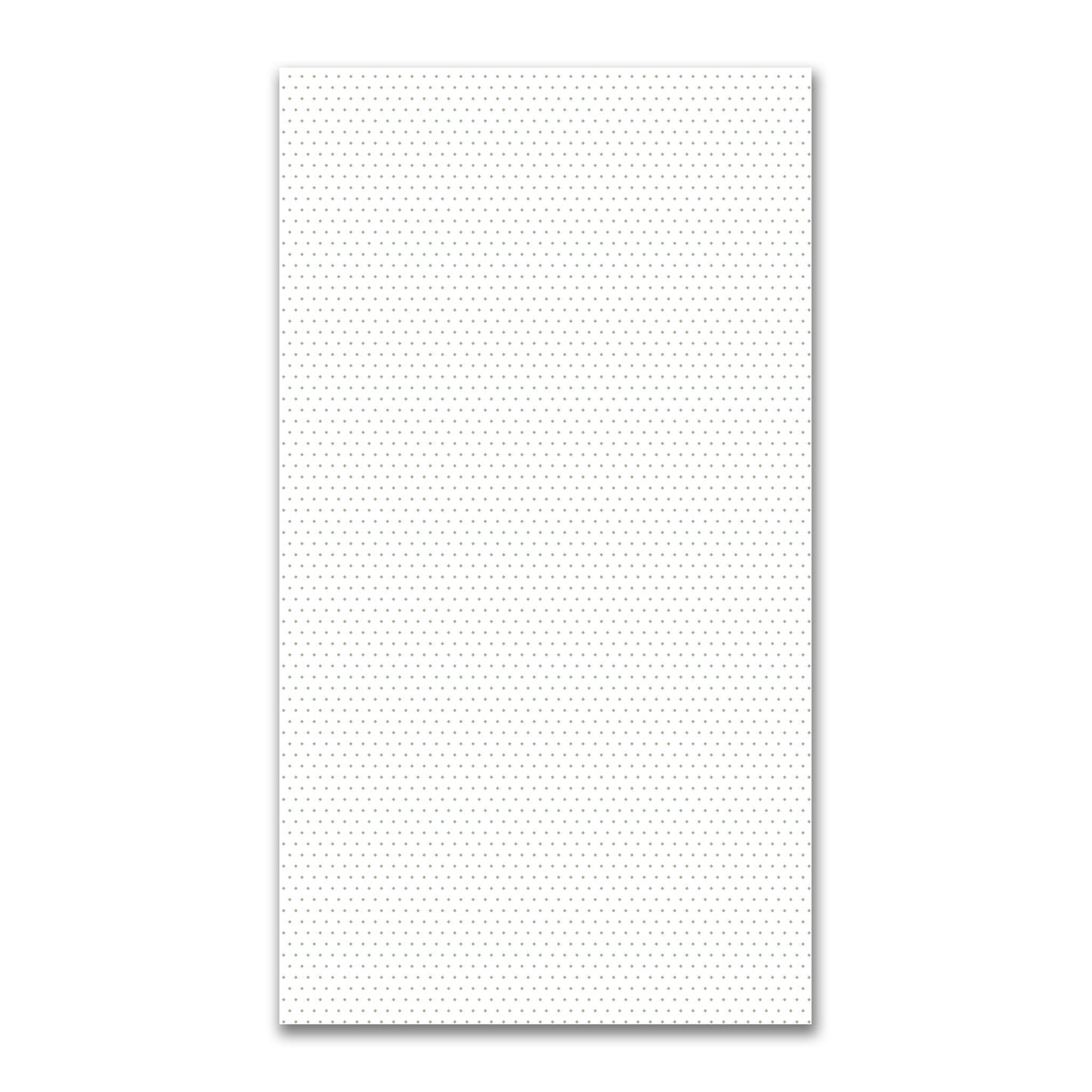 White Spun Polyester Fabric with Fine Green Diamonds #FASP-1052-111