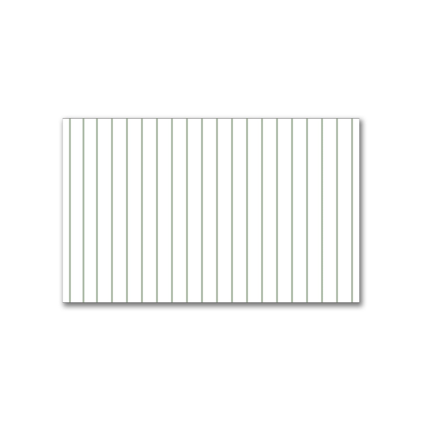 White Spun Polyester Fabric with Fine Green Stripes #FASP-1052-151